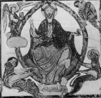 Cristo nella mandorla, circondato dai quattro simboli degli evangelisti St. Jacques des Guérets (Loire-et-Cher)