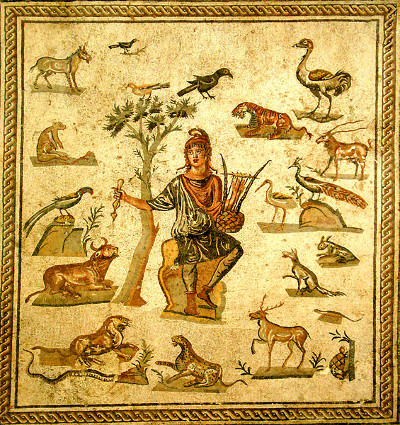 Orfeo e gli animali Mosaico pavimentale romano di età imperiale Palermo, Museo Archeologico