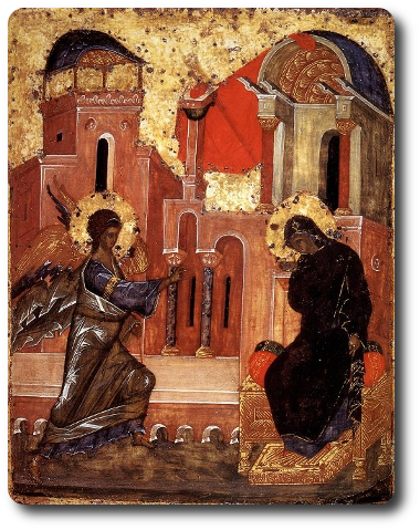 Annunciazione Icona russa del 15° secolo, Galleria Tret'Jakov - Mosca