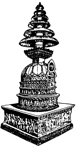 Piccolo Stupa in pietra. Arte indiana di epoca Kushana.