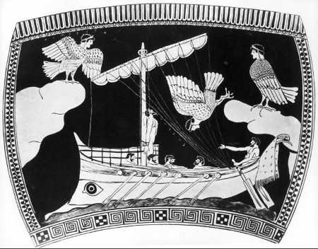 Odisseo e le sirene - Rappresentazione su ceramica (475 a.C.)
