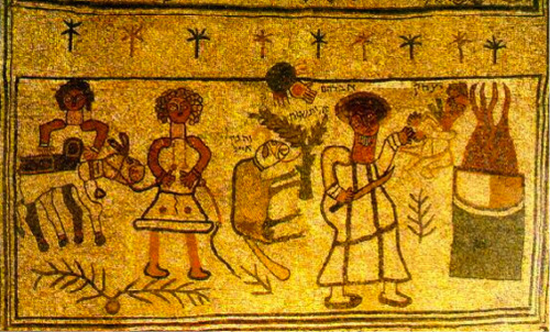 Mosaico della sinagoga di Bet Alpha: il sacrificio di Isacco